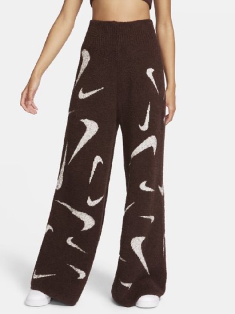 Nike Phoenix Cozy Bouclé Women's High-Waisted Wide-Leg Pants Size Small